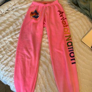 pink aviator nation sweatpants